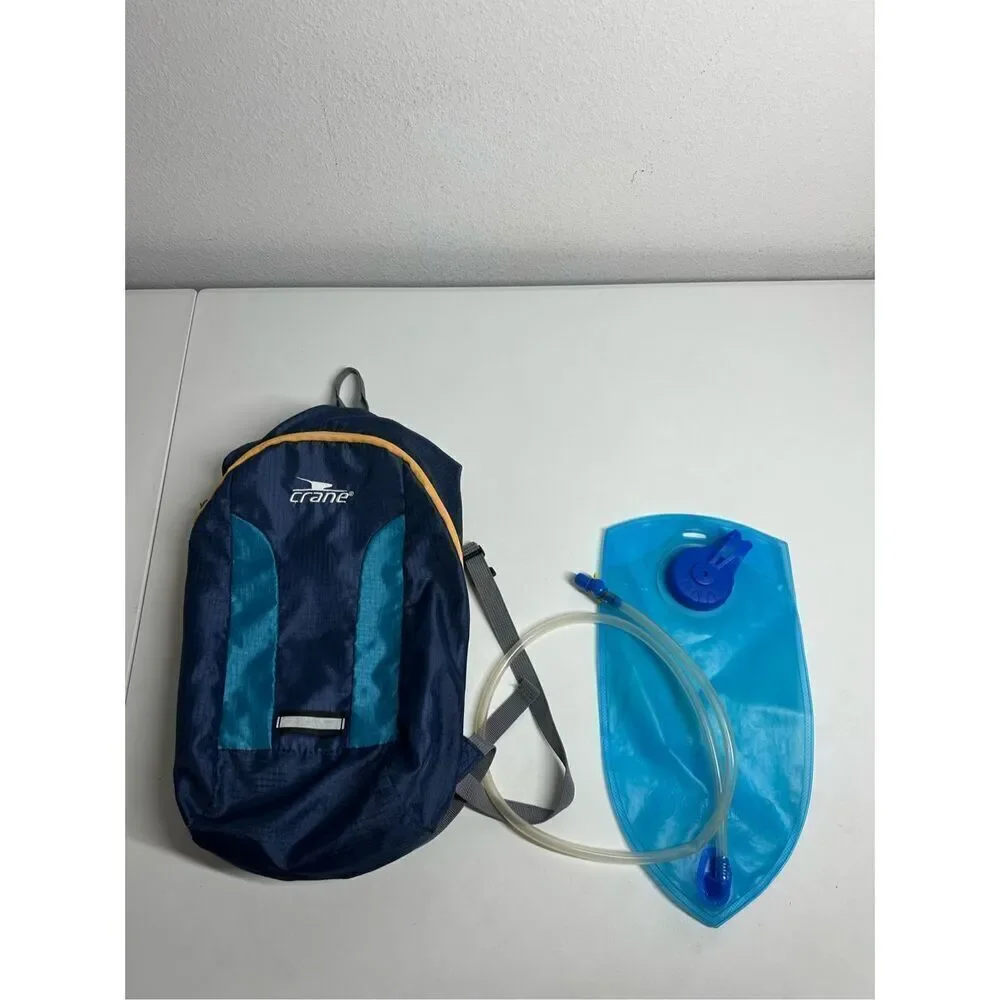 Crane Sports Hydration Blue Hiking Backpack - 2L W Padded Mesh & Adjust Belt